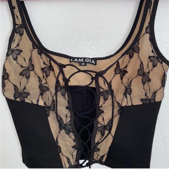 I.AM.GIA Butterfly corset lace top - Picture 2 of 7